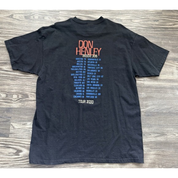 2000 DON HENLEY Inside Job Concert Tour XL Shirt Merch Vintage Y2K Classic Rock - Picture 5 of 7